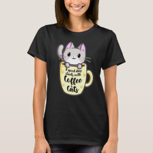 Camiseta Un Buen Día Con Café Y Café De Gatos 11