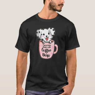 Camiseta Un Buen Día Con Café Y Perros Café Dalmatiano