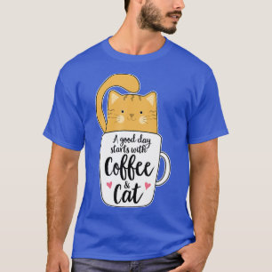 Camiseta Un buen día empieza con el café Gato Lover Gracios