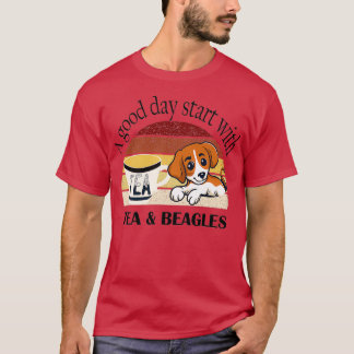 Camiseta Un buen día para empezar con té y beagles