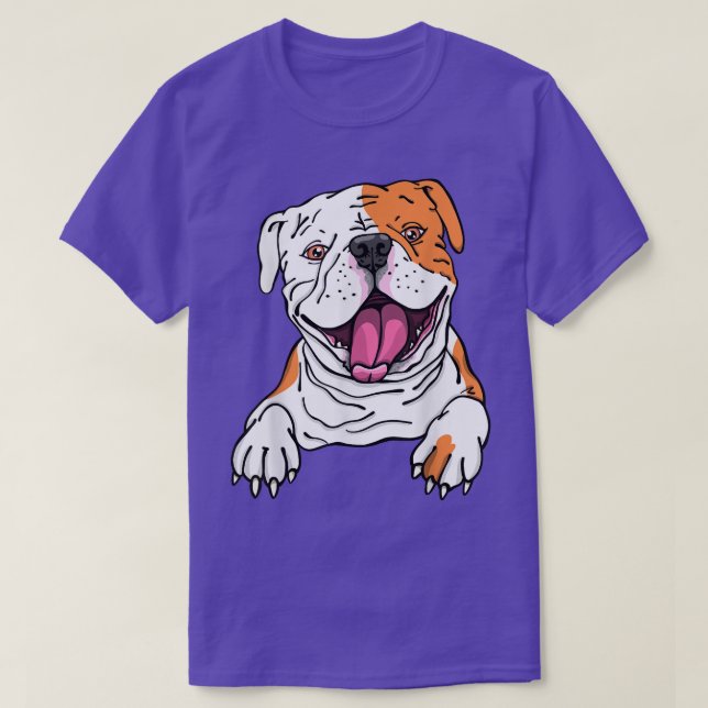 Camiseta Un Bulldog americano muy sonriente inglés cachorro (Diseño del anverso)