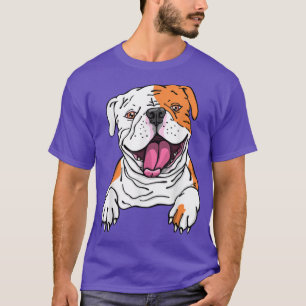 Camiseta Un Bulldog americano muy sonriente inglés cachorro
