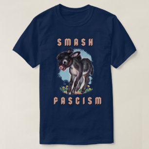 Camiseta Un burro retro lindo- sacudir el fascismo