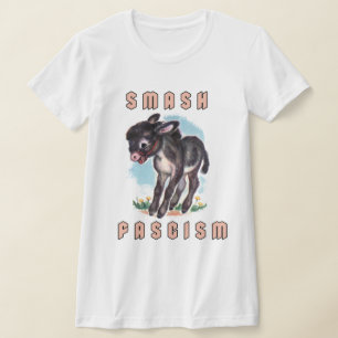 Camiseta Un burro retro lindo- sacudir el fascismo