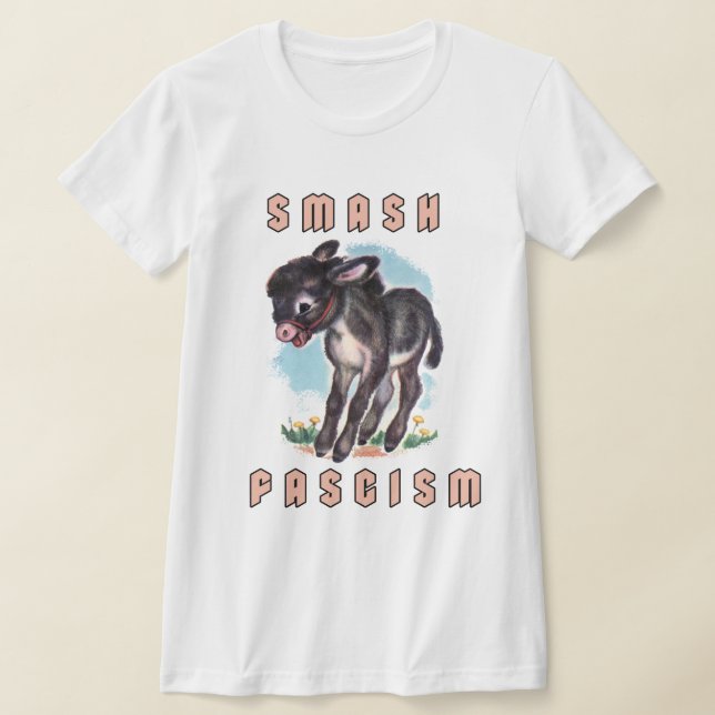 Camiseta Un burro retro lindo- sacudir el fascismo (Distribución)