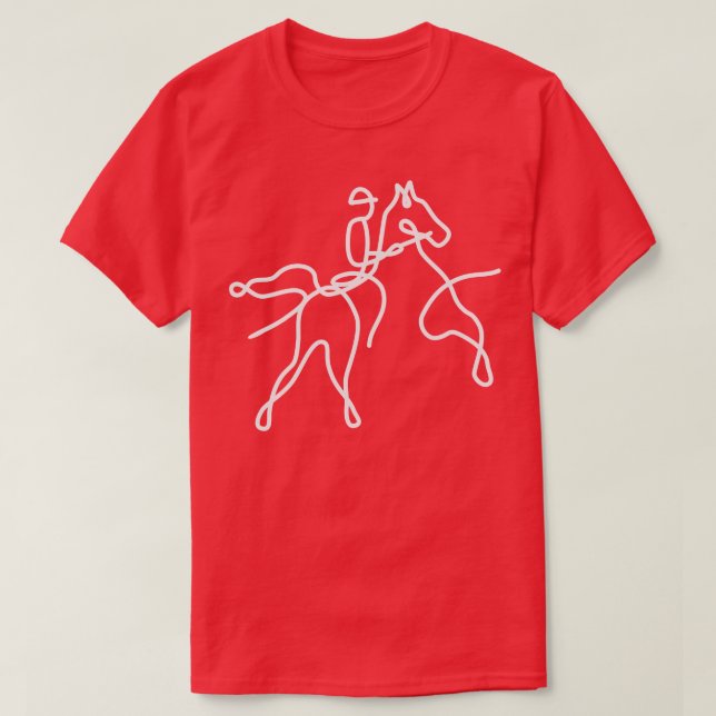 Camiseta Un caballete de línea con caballos majestuosos 1 (Diseño del anverso)