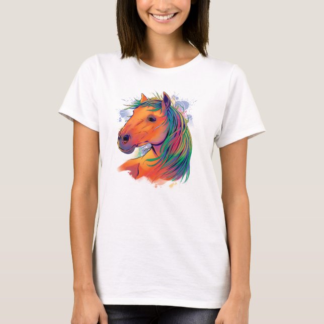 Camiseta Un caballo colorido (Anverso)