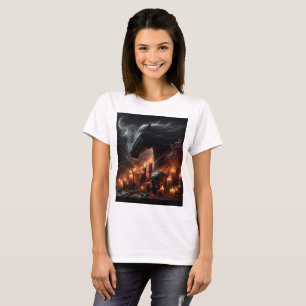Camiseta un caballo con la cabeza negra y un caballo negro