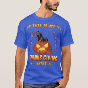 Camiseta Un Caballo Divertido En La Calabaza En El Otoño Es