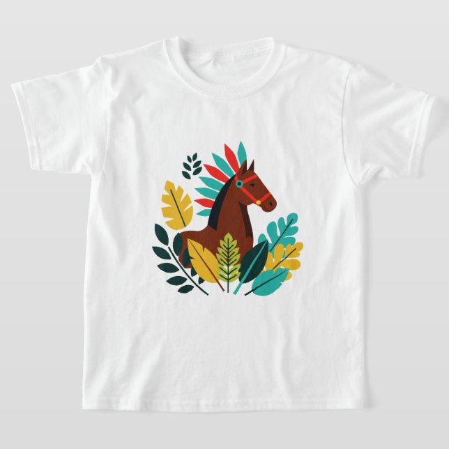 Camiseta Un caballo en estilo gráfico (Distribución)