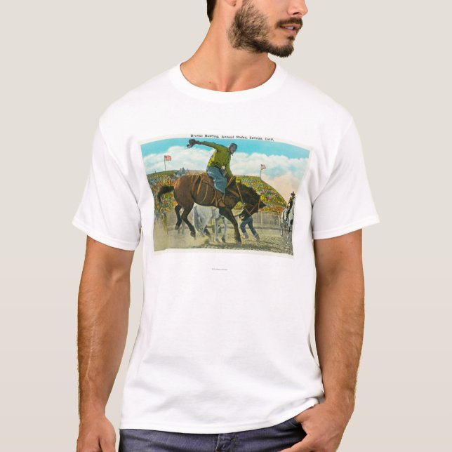 Camiseta Un caballo salvaje Bucking en el rodeo anual de (Anverso)