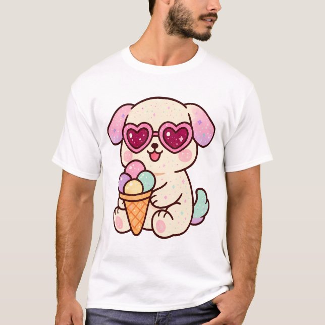 Camiseta Un cachorro con helado (Anverso)