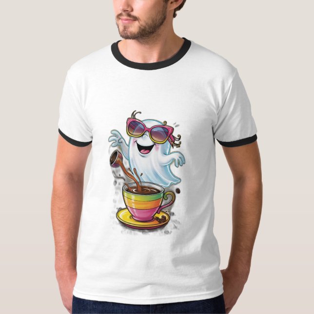 Camiseta Un café fantasma adorable y torpe (Anverso)