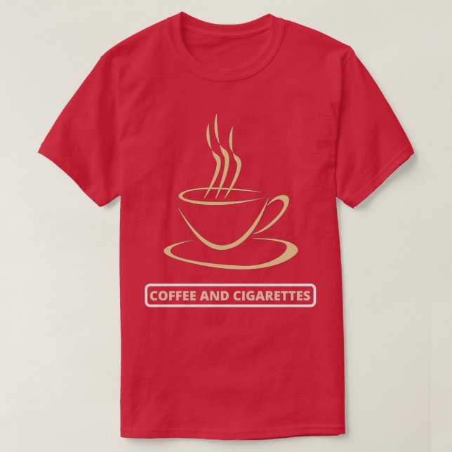Camiseta Un café y cigarrillos (Diseño del anverso)