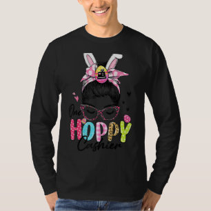Camiseta Un cajero de amapola Messy Bun Hair Bunny Ear East