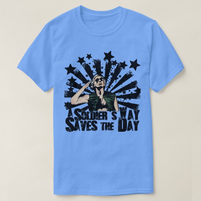 Camiseta un camino de soldados salva el día Rumsfield (Diseño del anverso)