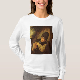 Camiseta Un campesino que sostiene un jarro y un tubo,