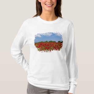 Camiseta Un campo por completo de flores rojas
