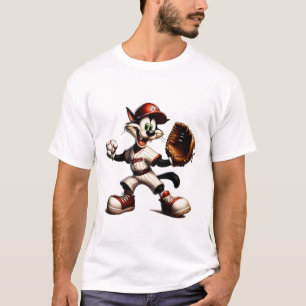Camiseta Un cántaro de béisbol para gato tonto se levanta