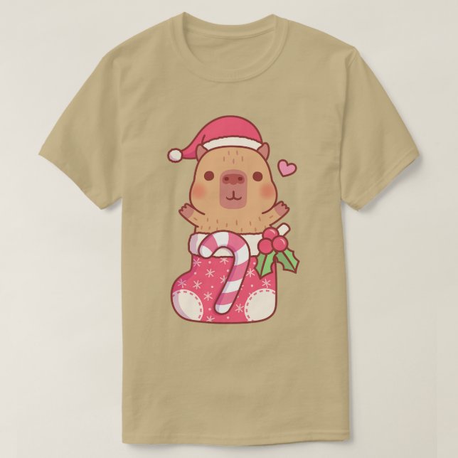 Camiseta Un Capibara Aburrido En Navidades Que Estaban De P (Diseño del anverso)