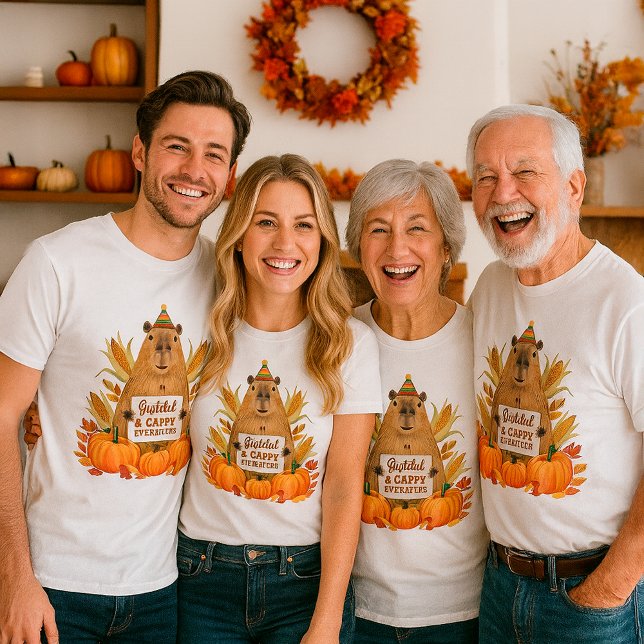 Camiseta Un capibara de Acción de Gracias, "Cappy siempre D (Subido por el creador)
