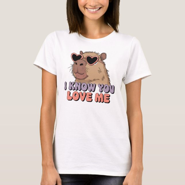 Camiseta Un capibara divertido, sé que me amas (Anverso)