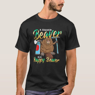 Camiseta Un castor afeitado es un castor feliz que dice cre
