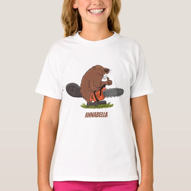 Camiseta Un castor gracioso con humor de personalizado de l (Anverso)