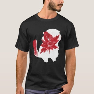 Camiseta Un castor gracioso en Maple Leaf Bandera Canadiens
