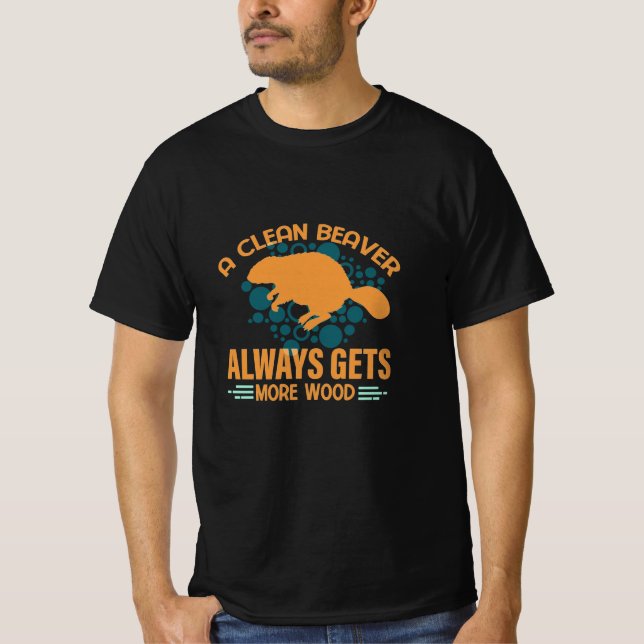Camiseta Un castor limpio siempre consigue más madera (Anverso)