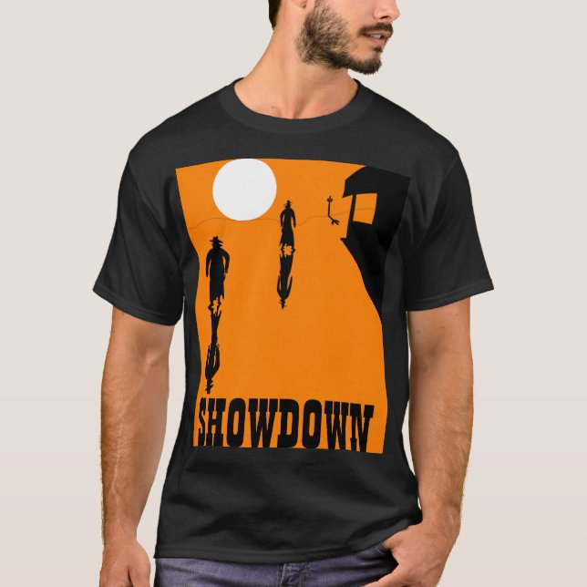 Camiseta Un caza de pistoleros reprime el viejo Occidente (Anverso)