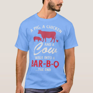 Camiseta Un Cerdo, Un Pollo Y Una Parrillada De Comida Grac