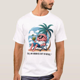 Camiseta Un Cerebro Gracioso En El Humor Vacacional-Playa