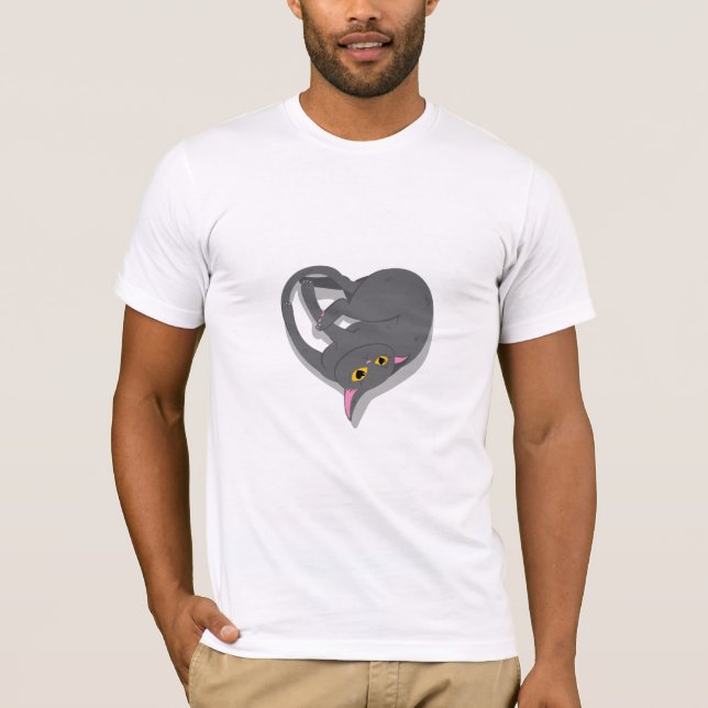 Camiseta Un chat en forme de coeur  (Anverso)