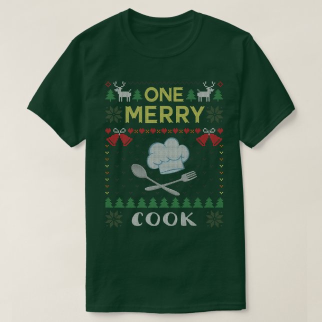 Camiseta Un chef de cocina de cocinero de merry Navidades f (Diseño del anverso)