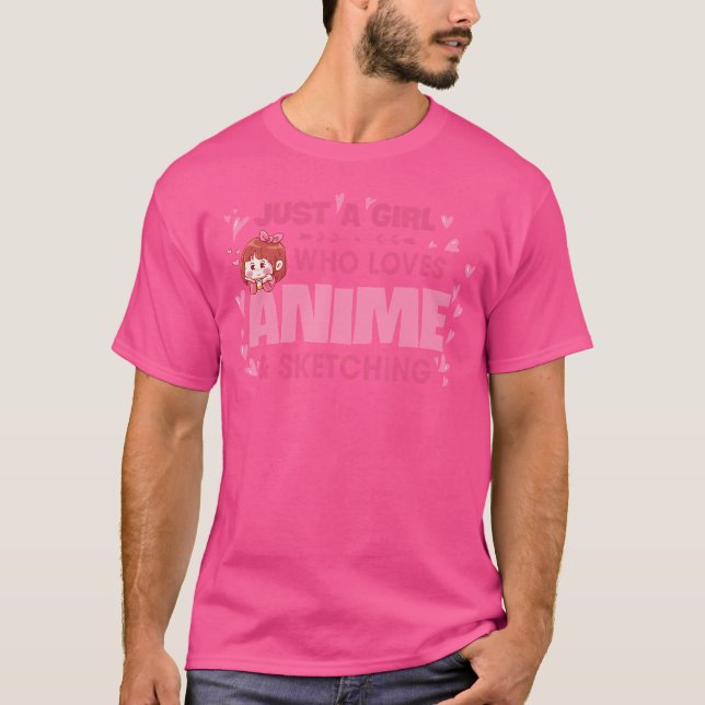Camiseta Un Chica A Quien Le Encanta Anime Y Esboza Anime T (Anverso)