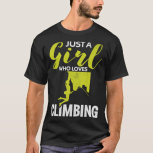 Camiseta Un Chica al que le encanta escalar rock en Boulder
