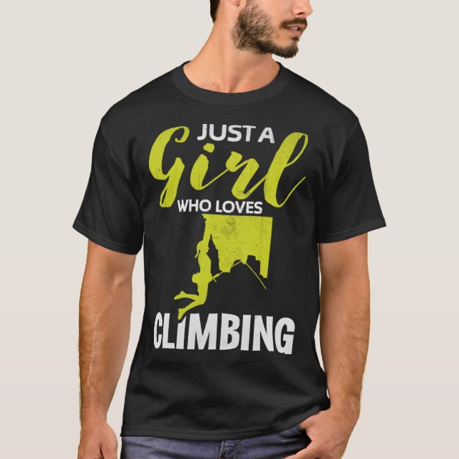 Camiseta Un Chica al que le encanta escalar rock en Boulder (Anverso)