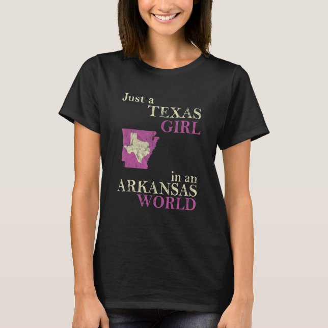 Camiseta Un Chica De Texas En Un Mundo De Arkansas (Anverso)