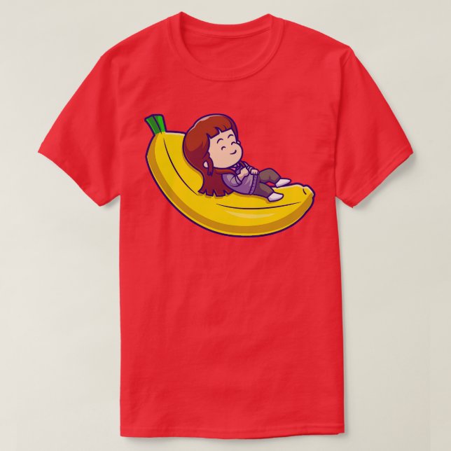 Camiseta Un Chica Dormía En El Personalizado De Los Plátano (Diseño del anverso)