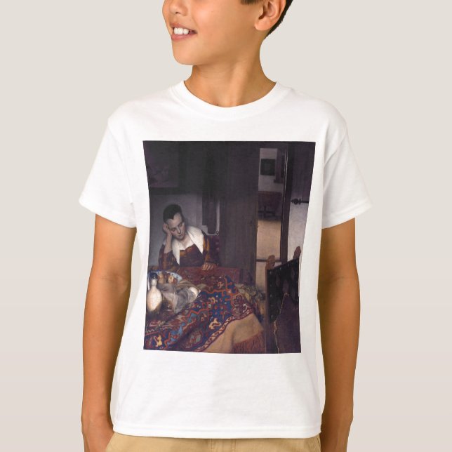 Camiseta Un Chica dormido por Johannes Vermeer (Anverso)