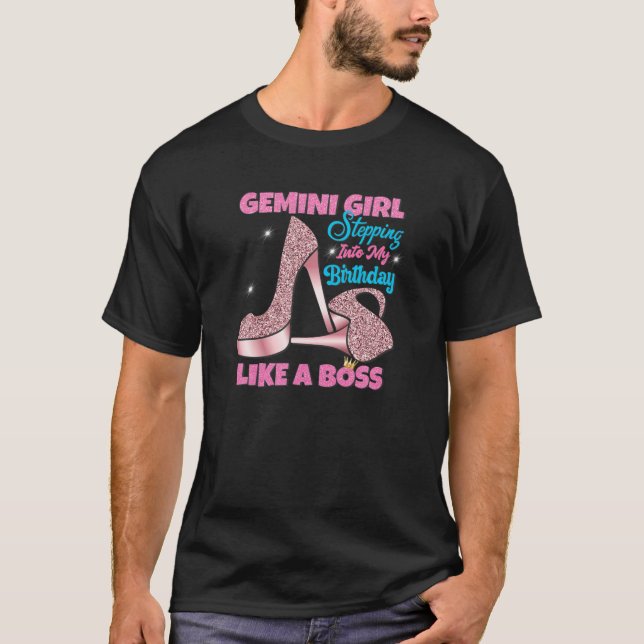 Camiseta Un Chica Gemini Cuerdo En Mi Cumpleaños Como Un (Anverso)