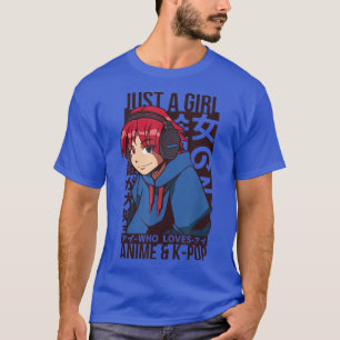 Camiseta Un Chica que ama a Anime y KPop Merch Japón M
