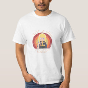 Camiseta Un Chica que ama a Anime y Ramen