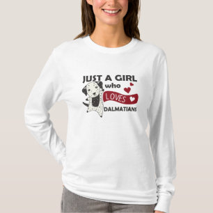 Camiseta Un Chica que ama a Dalmatian Kawaii Dog