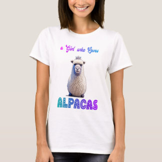 Camiseta Un Chica que ama a las Alpacas con la Wooly Alpaca