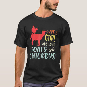 Camiseta Un Chica que ama a las gallinas Chicas de cabras 2