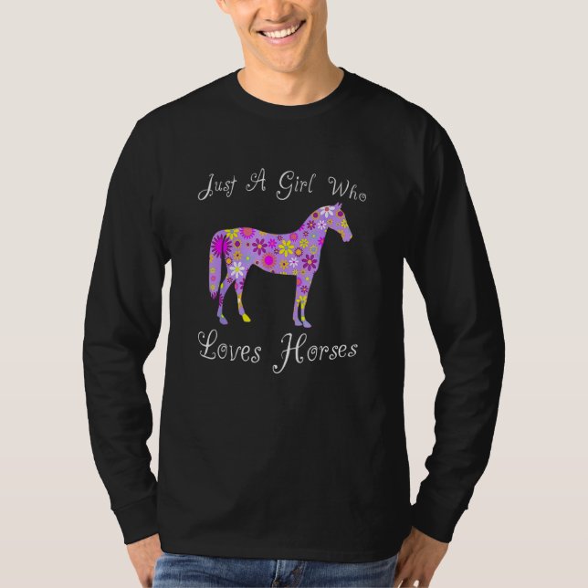 Camiseta Un Chica que ama a los caballos (Anverso)