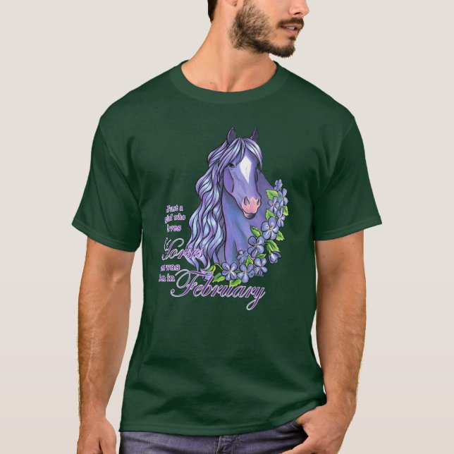Camiseta Un Chica que ama a los caballos nacidos en un rega (Anverso)