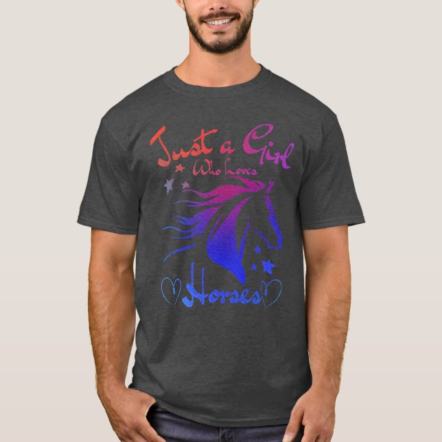 Camiseta Un Chica que ama a los caballos y a los caballos (Anverso)